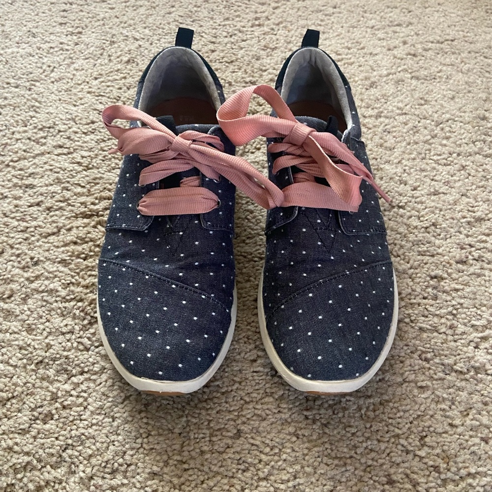 Toms Blue White Polka Dot Casual Sneakers